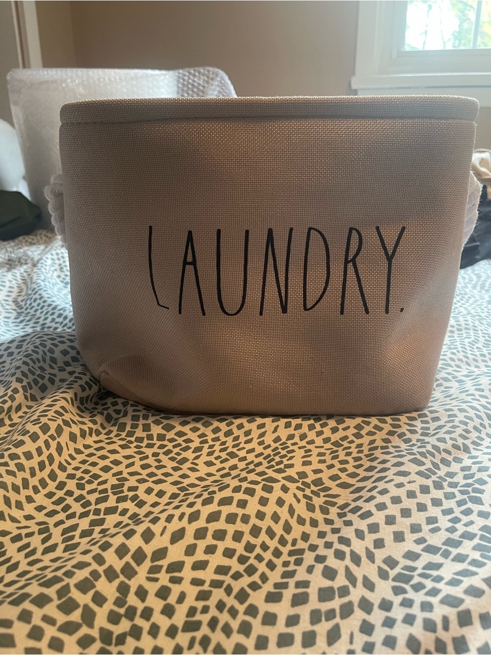 Rae Dunn Laundry Canvas Storage Bin